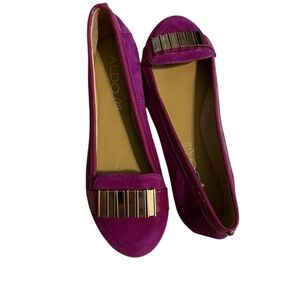 Aldo Fuchsia Velvet & Leather Ballet Flats – Size 6‎
